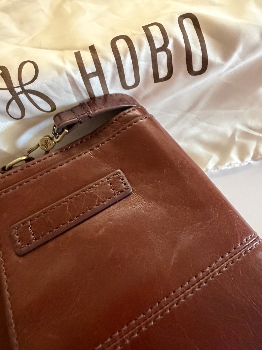 HOBO Brown Leather Envelope Crossbody Bag - Picture 9 of 10